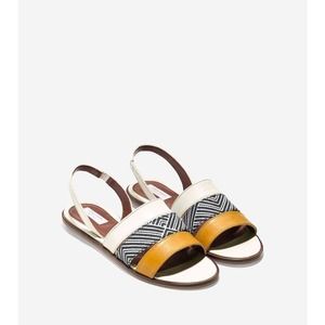 Cole Haan Anisa Slingback Sandals 11 Leather Optic White Yellow Women’s Shoes